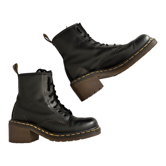 Dr. Martens Shoes - Dr. Martens Women's Black Leather Clemency Boots Size 6